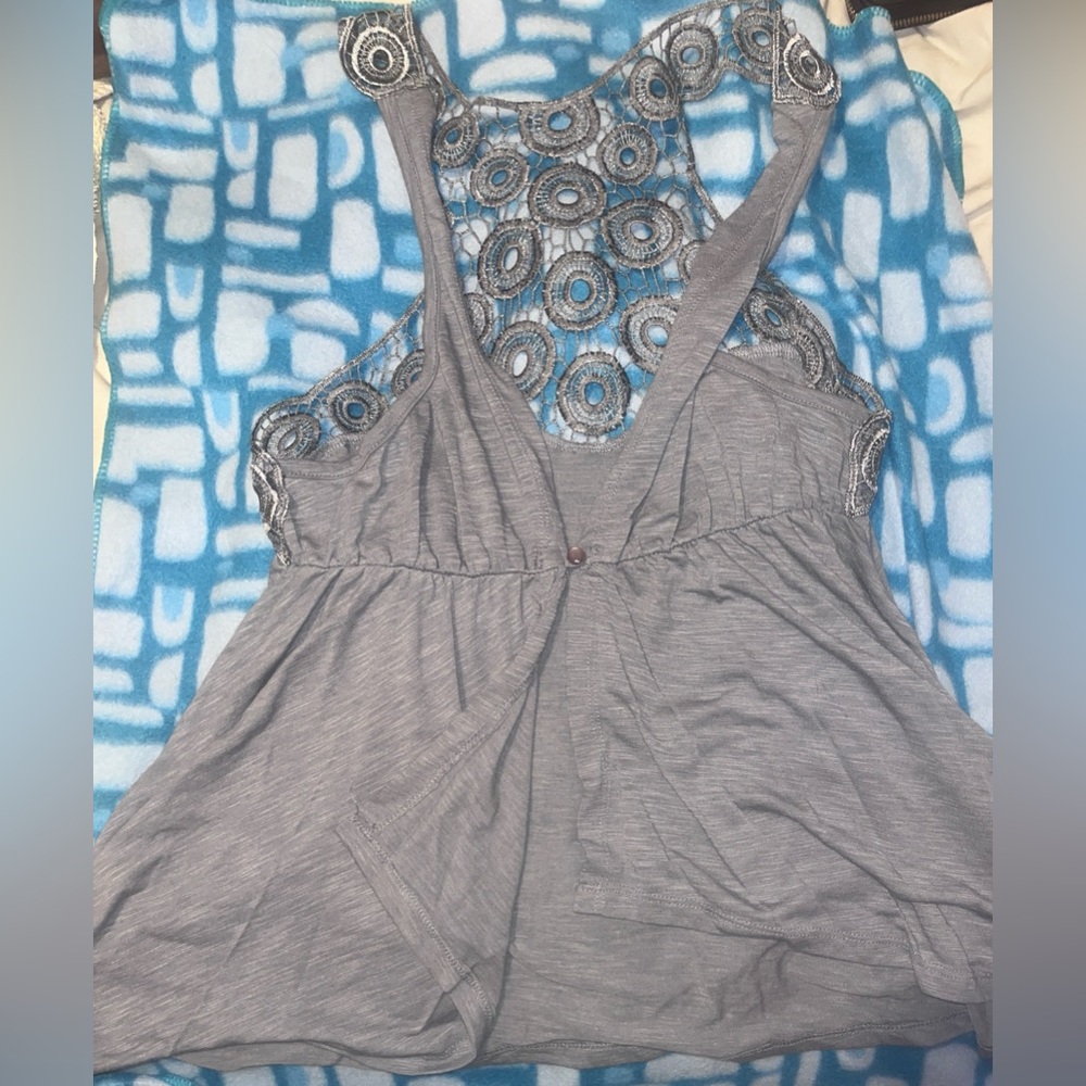Elegant Gray Lace Women’s Top